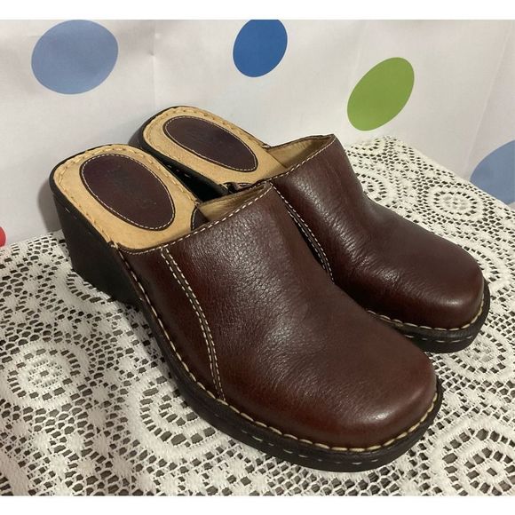 Born Brown Mule Leather Size 7 NICE! 🍒🌸 - Picture 8 of 16